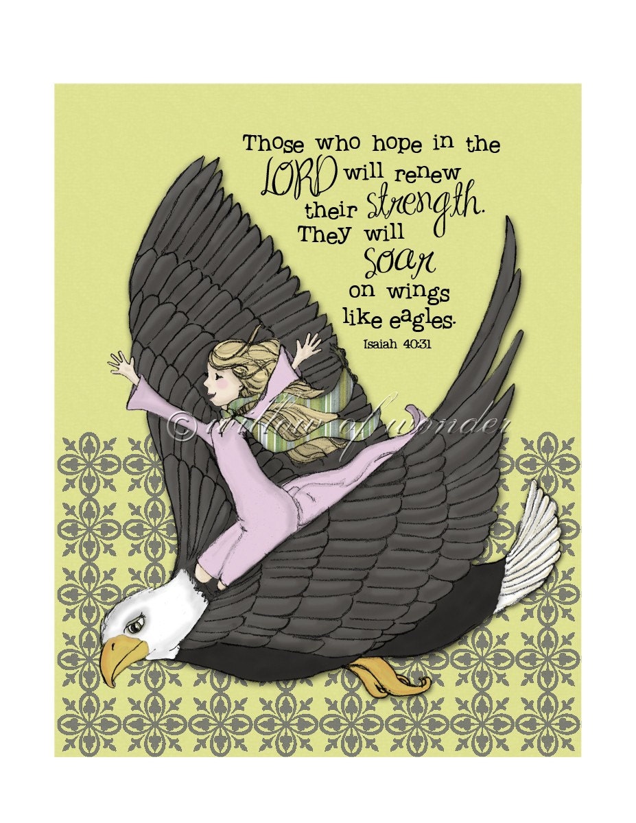 Isaiah - On Eagle's Wings - scripture art print