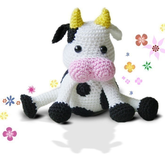 Amigurumi Crochet Pattern - Happy Cow