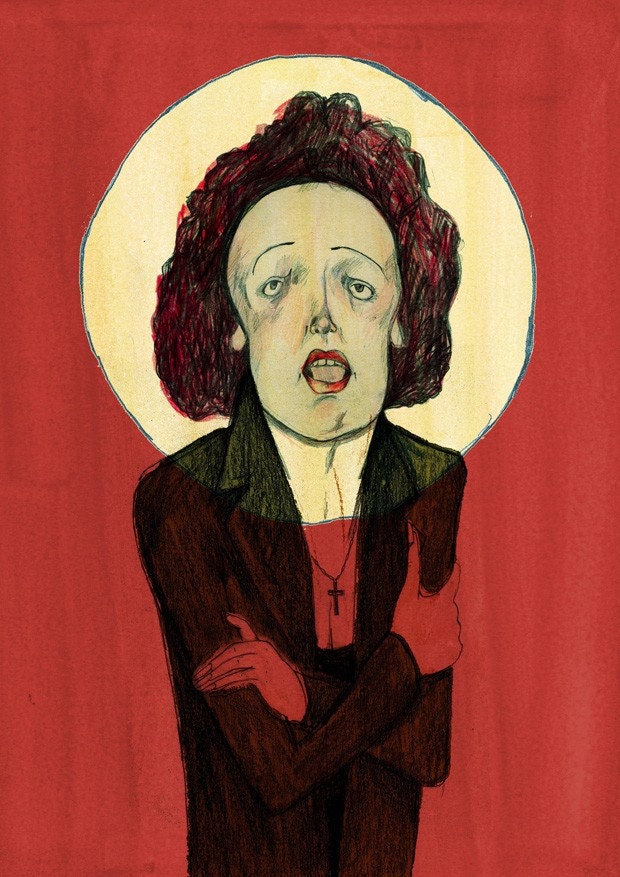Edith Piaf Limited Edition A4 Giclee Print by Bett Norris