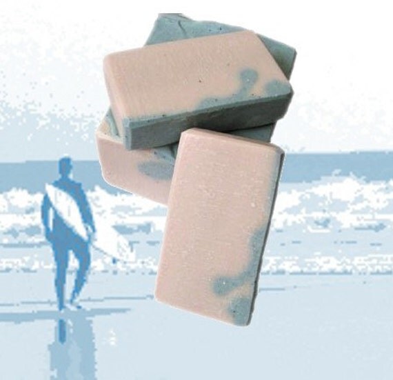 Man Gift - Surfer Dude Soap for the man - clean crisp subtle scent - blue waves over sand in color - Surf's Up