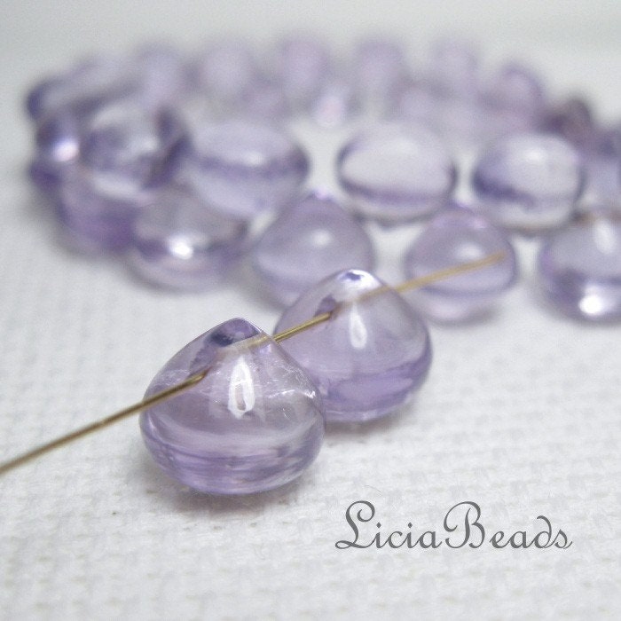 4 (2pair) Pink Amethyst 5-6mm smooth onion briolettes