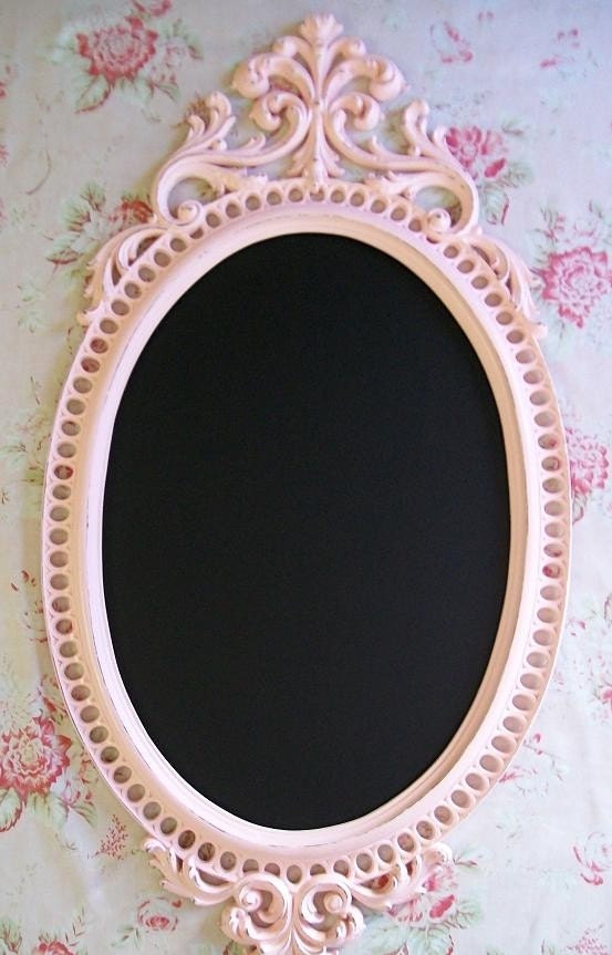 Lick the Frosting - Tres Chic Large Ornate Vintage Framed Magnetic Chalkboard or Wall Mirror - Pink or Choose Color-Wedding-Reception