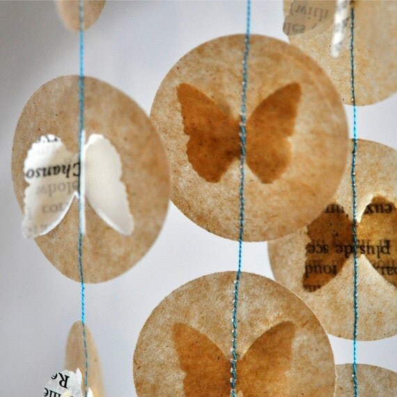 Wax Paper Garland French Butterflies