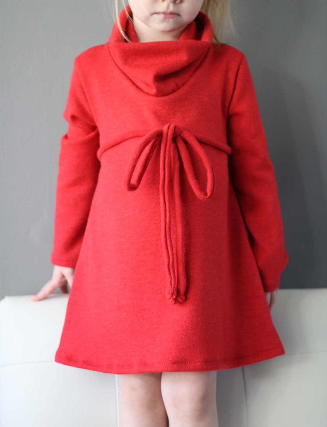 New Cowl Neck Jumper Dress pattern and tutorial PDF 12m-6T EASY SEW tunic dress sweater
