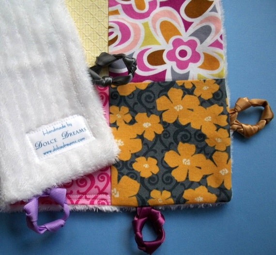 Baby Blanket Lovey with Custom Hand Embroidery by Dolce Dreams