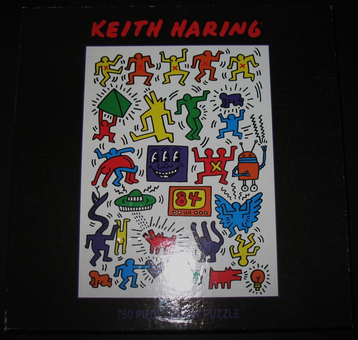 Keith Haring Pop Artist Sealed 750 Piece Jigsaw Puzzle From a 1983 Exhibition Poster