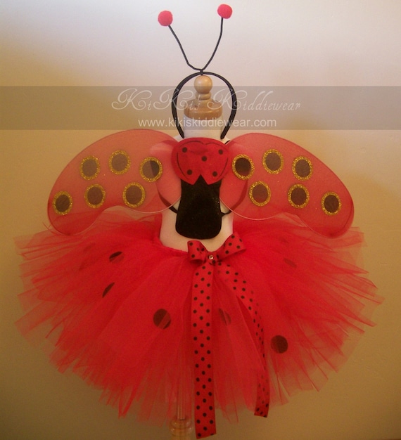 Lil' Miss Lady Bug Tutu ...up to 10 inch length... 1 2 3