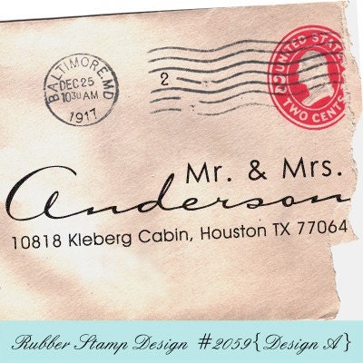 Custom Rubber Address Stamp Save the date Thank you Wedding Stamp 