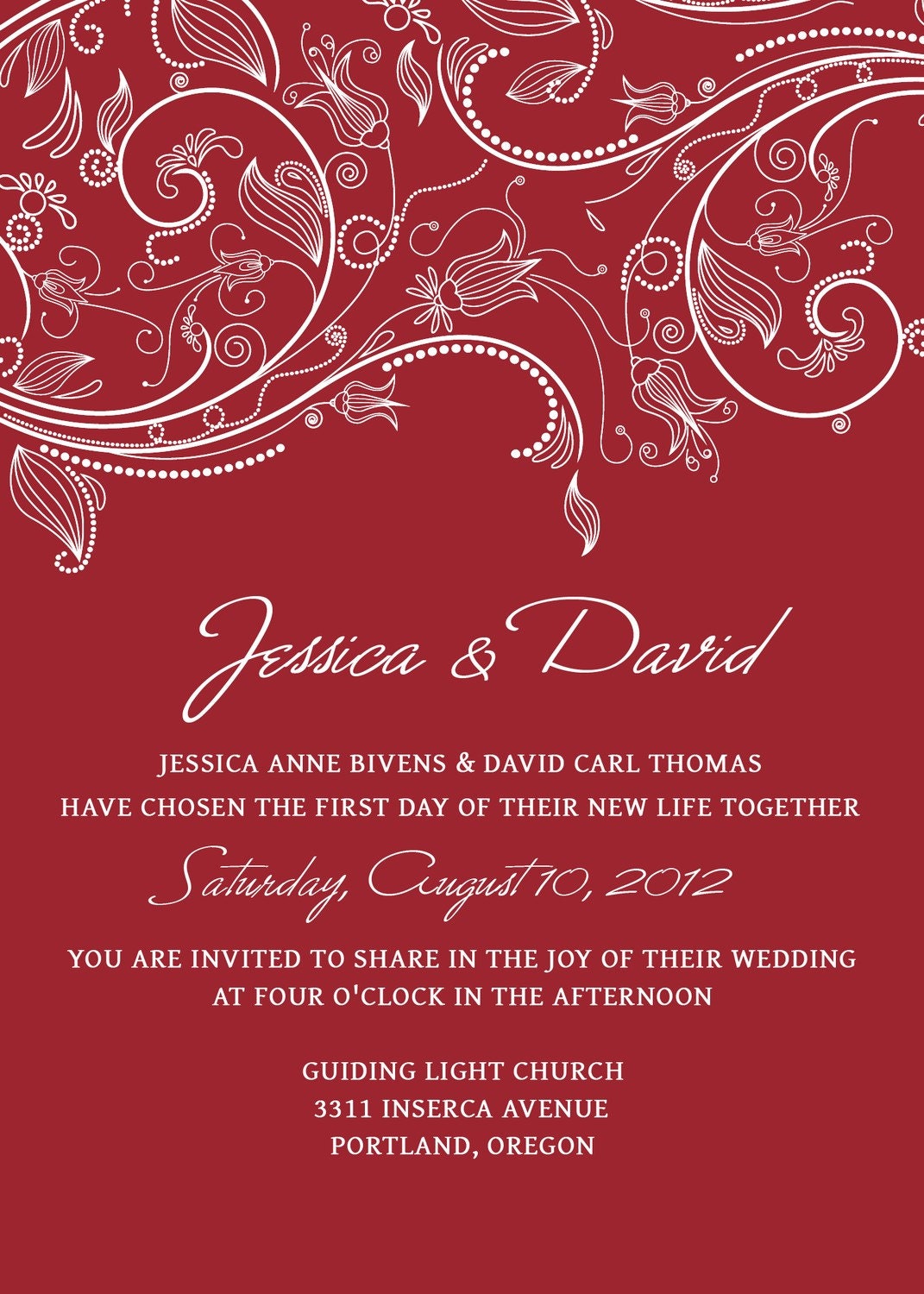 wedding invitations templates red