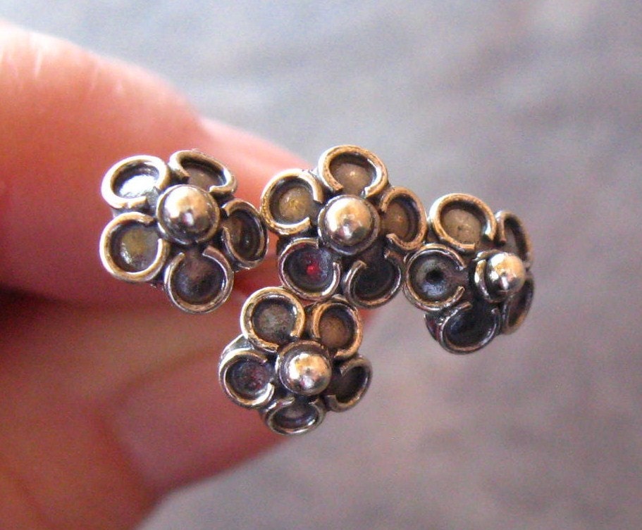 2 Bali Sterling Silver 24 gauge 55mm Headpins with Ornametal Flower