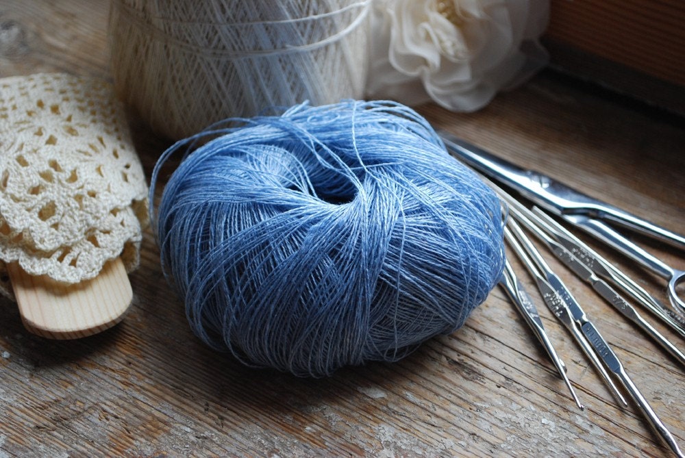 Linen Thread. Light Blue