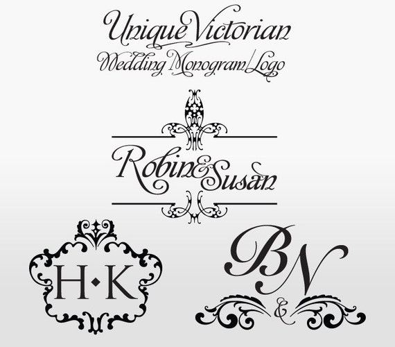 Victorian Wedding Monogram Logo Custom From aricklph