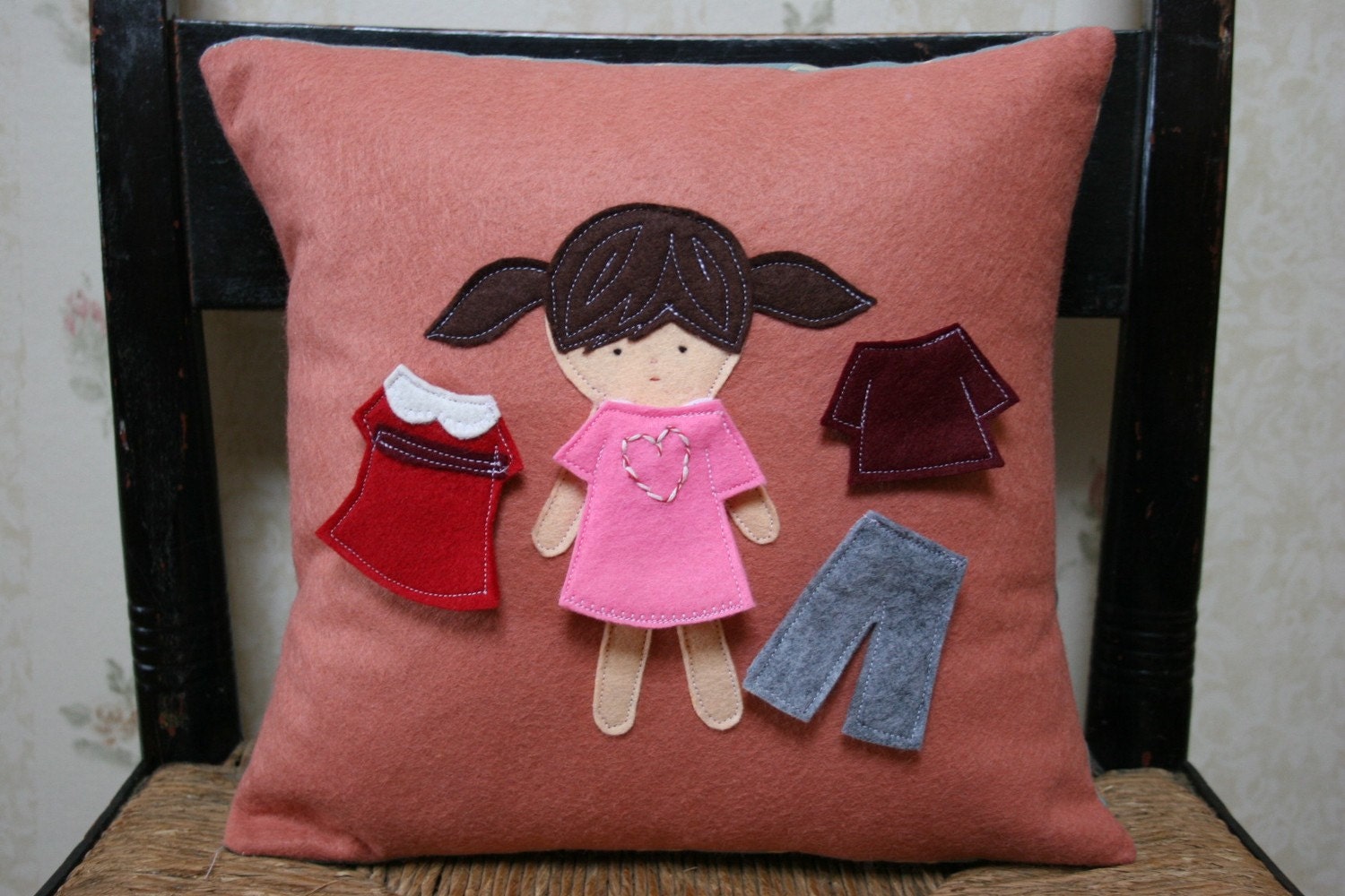 Paper Doll Pillow Cover