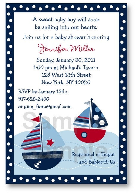 photos of Nautical Baby Shower Invitations