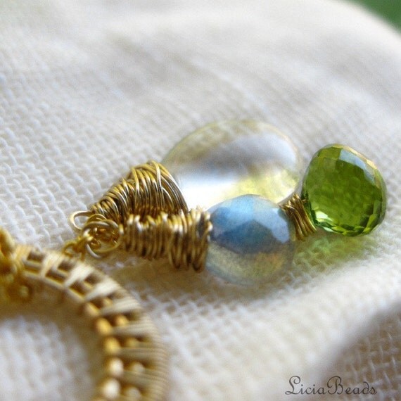 Collecting Pebbles - gemstone lariat necklace