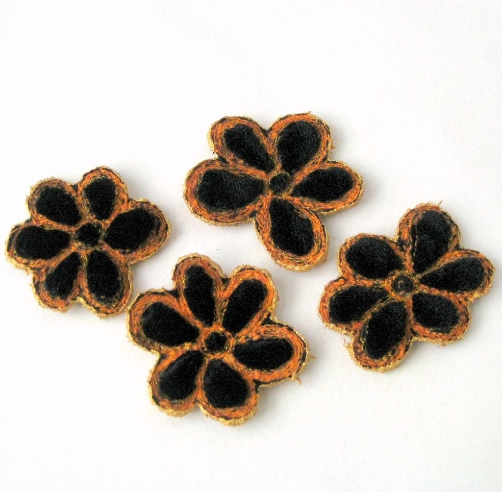 Velvet flowers embellishment halloween