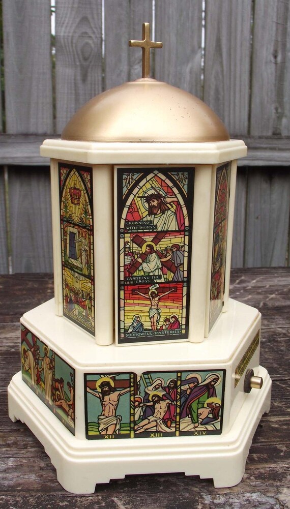 Vintage Catholic Style Thorens Movement Music Box Made in Switzerland