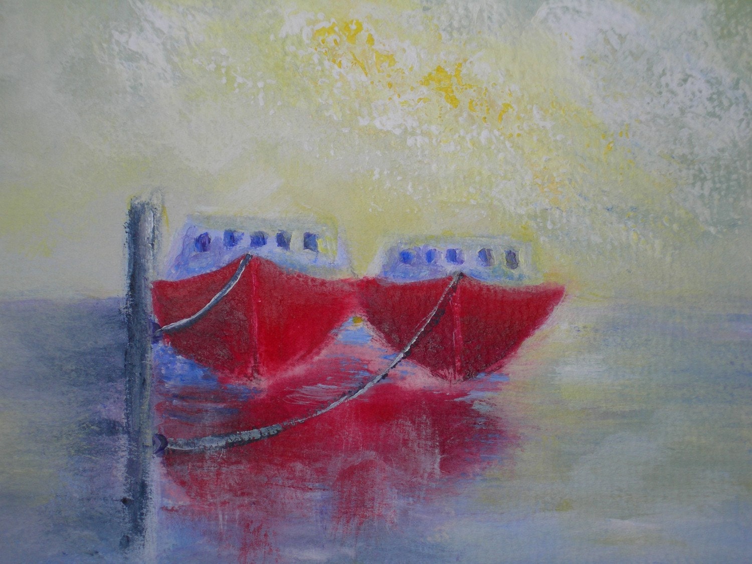 Fishing Boats Original Painting Original Art