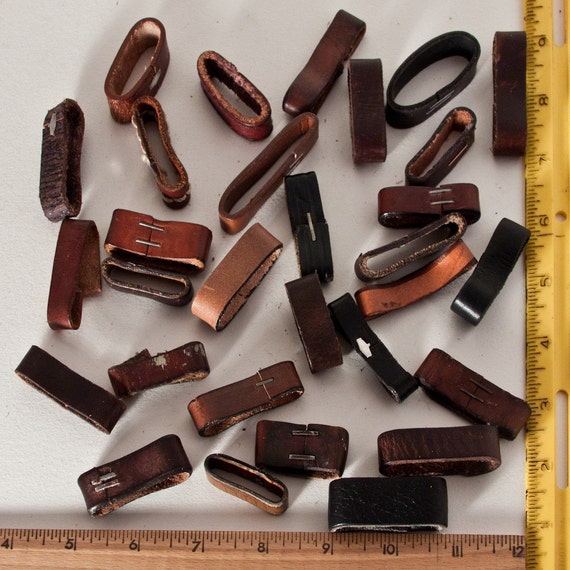 Leather Belt Keeper Jewelry Craft Destash Lot of Ten 1 1/2"  Wide