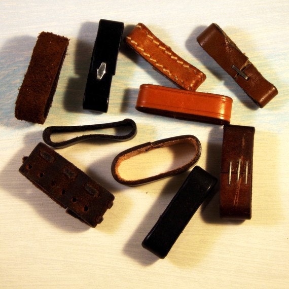 Leather Belt Keeper Jewelry Craft Destash Lot of Ten 1 1/2"  Wide