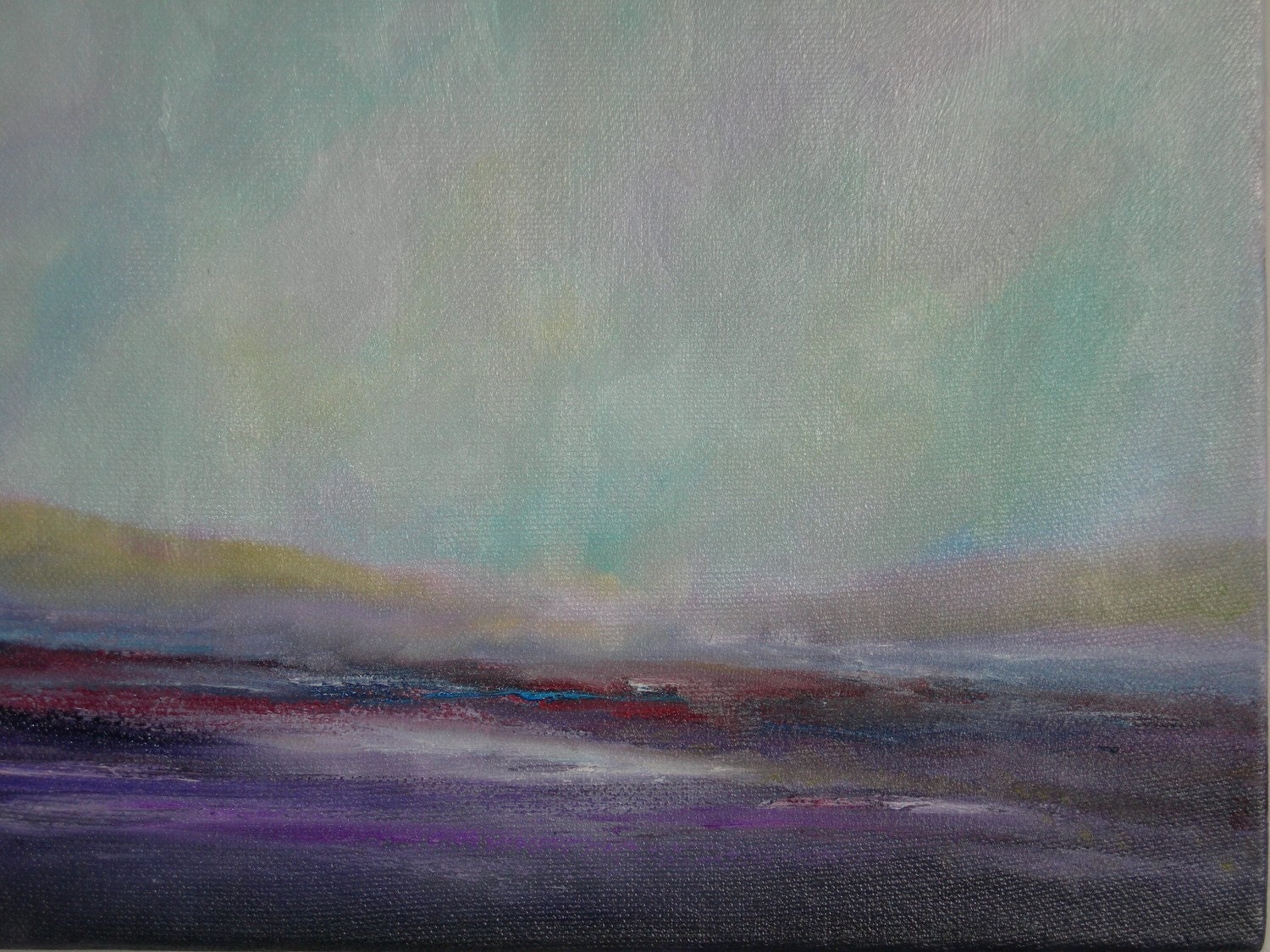 Original Art, Abstract Landscape, Purple, Pink "Clouds Fallin' to Earth" by EastwoodArt