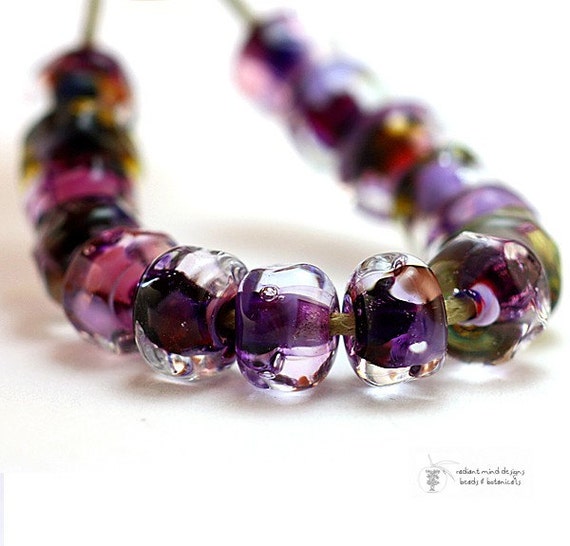 DEAL of the DAY Glass lampwork beads Grape Escape Organics handmade for artisan jewelry design