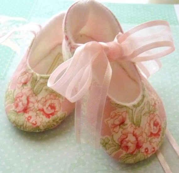 Beautiful Laura Ashley Print Baby Shoes by Pixie Toes