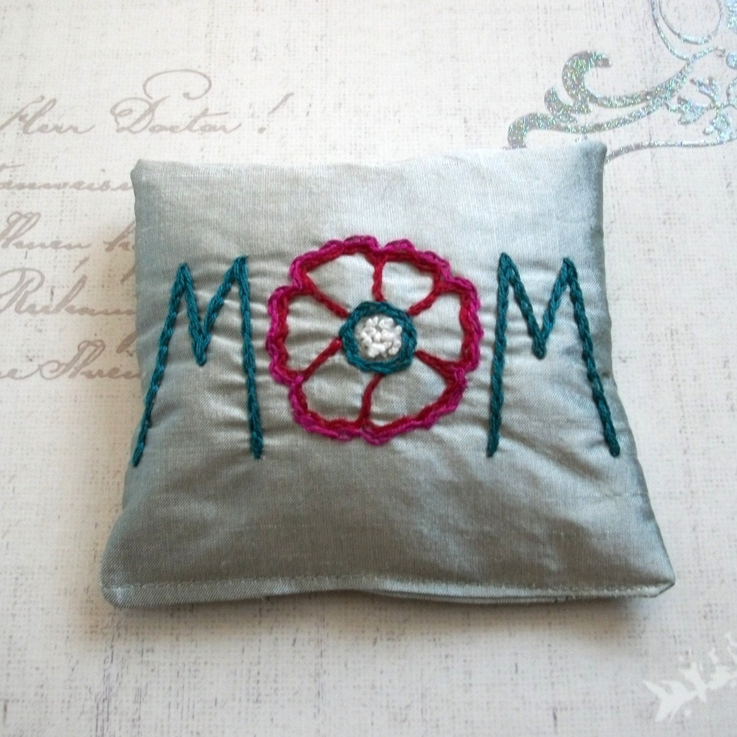 Dolce Dreams Hand Embroidered Dupioni Silk Lavender Sachets