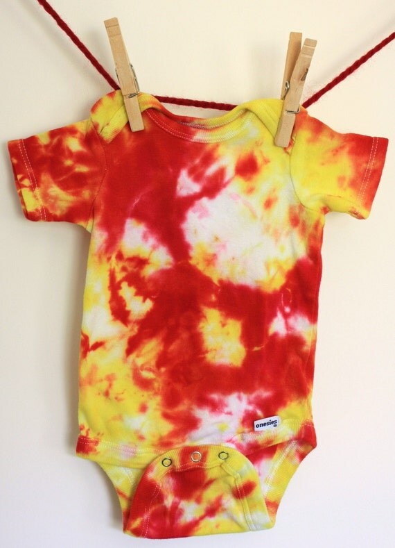 Tie Dye Cotton Onesie - SUNRISE - Size 3 to 6 Months