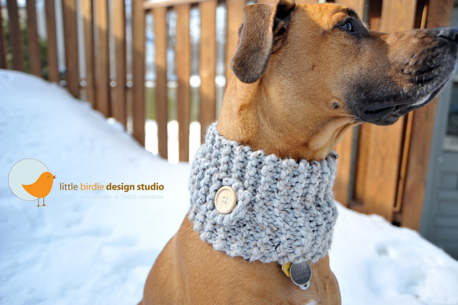 Grey Doggie Neck Warmer - Med/Large
