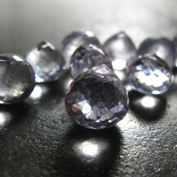 8 Mystic Quartz 9-12mm onion faceted briolettes - last of stock