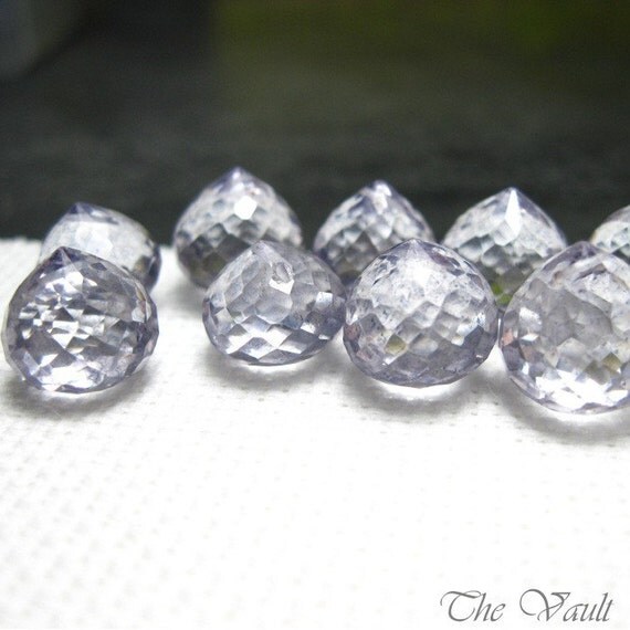 8 Mystic Quartz 9-12mm onion faceted briolettes - last of stock