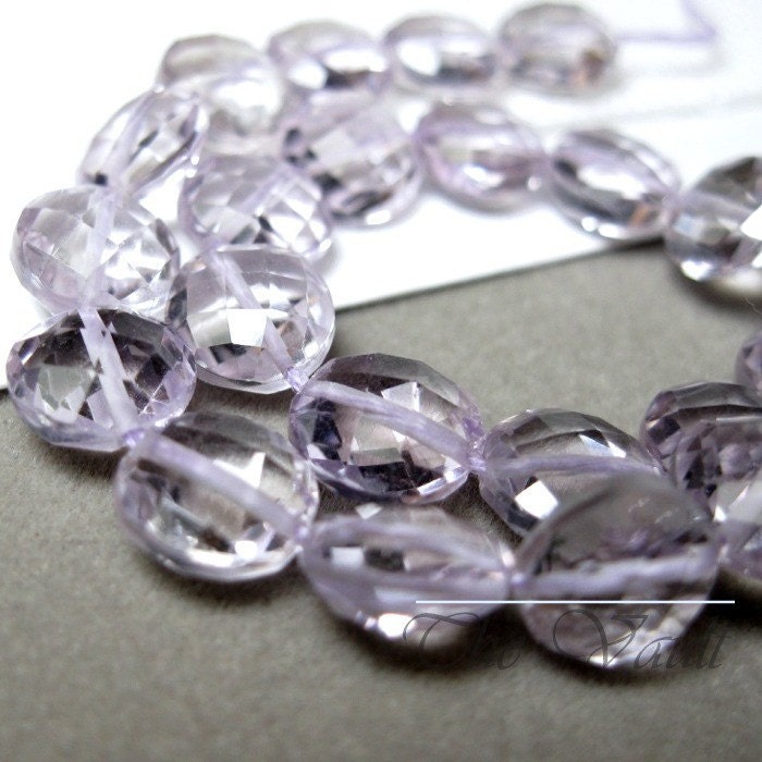 4 Pink Amethyst 8mm faceted coins