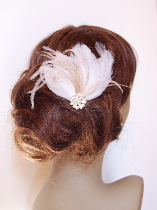 Victorian Damask Feather Fascinator F030 made to order
