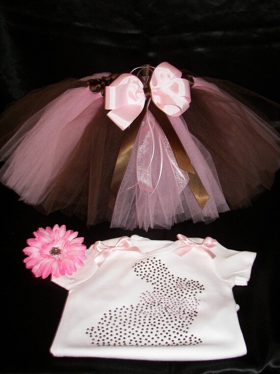 Chocolate Bunny BLING Boutique  Tutu Set--Cute and Fun-Perfect for Easter