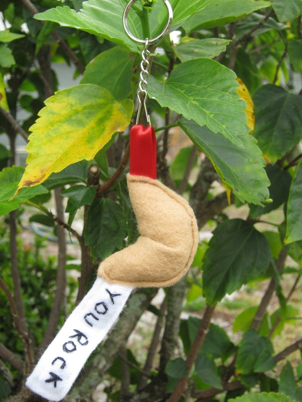 Fortune Cookie Keychain You Rock by PinkFrog4U on Etsy from etsy.com