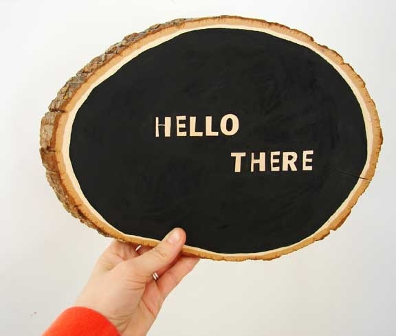 Handmade rustic wood welcome sign...hello there