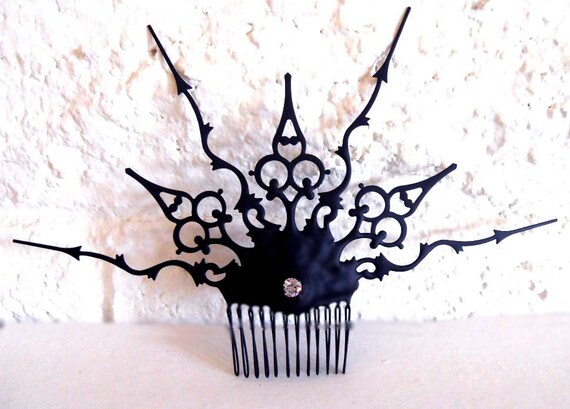 Steampunk Victorian Hair Comb Gothic Ornament- In the London Fog