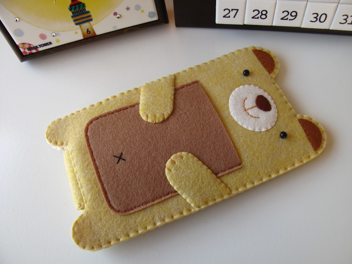 iPhone 4 case / iPhone Case / iPod Touch case - Yellow Bear (Custom Size Available)