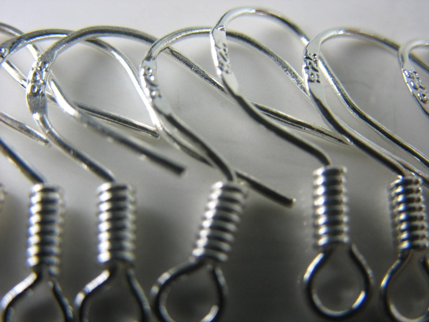 925 Sterling Silver Fishhooks - Earring Wires - 10 pieces