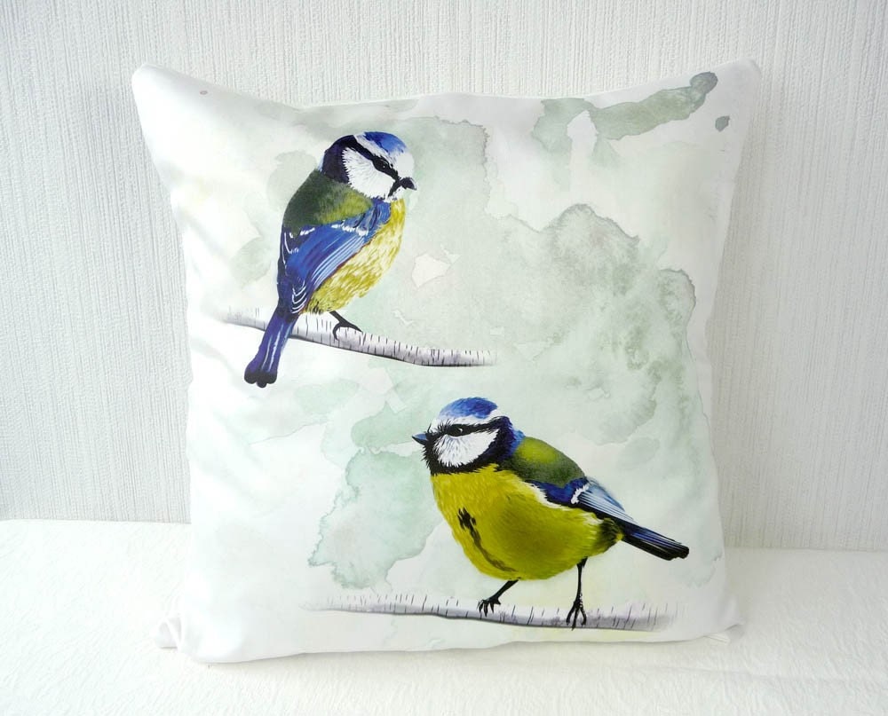 Pillow case of the Blue tits 16x16 inch or 40x40cm for Throw Pillow