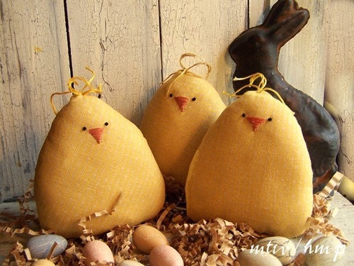 Primitive Chubby Baby Chick Bowl Fillers-Easter-Spring-OFG TEAM