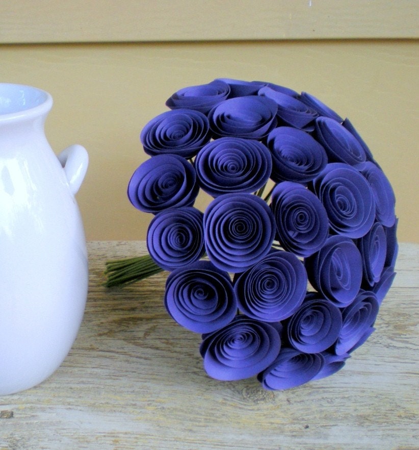 Романтический букет невесты Фиолетовый - 9 дюймов круглый букет