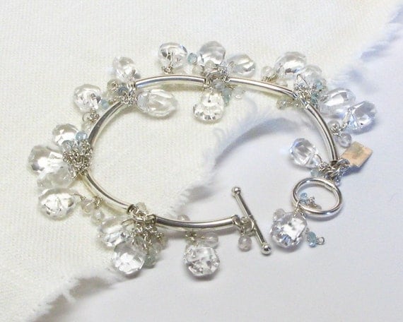 Crystal, Quartz and Sterling Silver Bracelet, AC0347