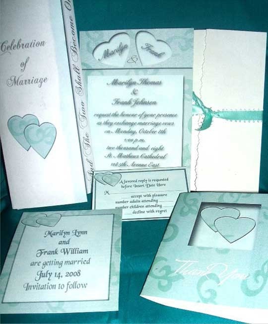 teal wedding invitation kits