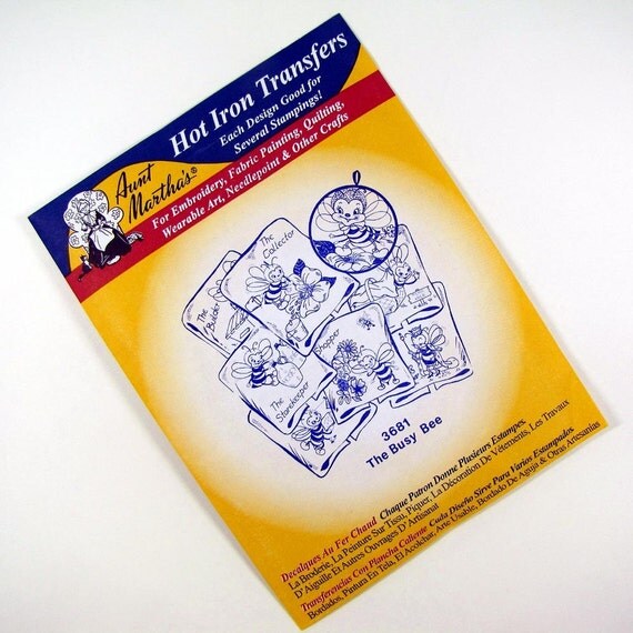 Aunt Martha's Hot Iron Transfers The Busy Bee 3681