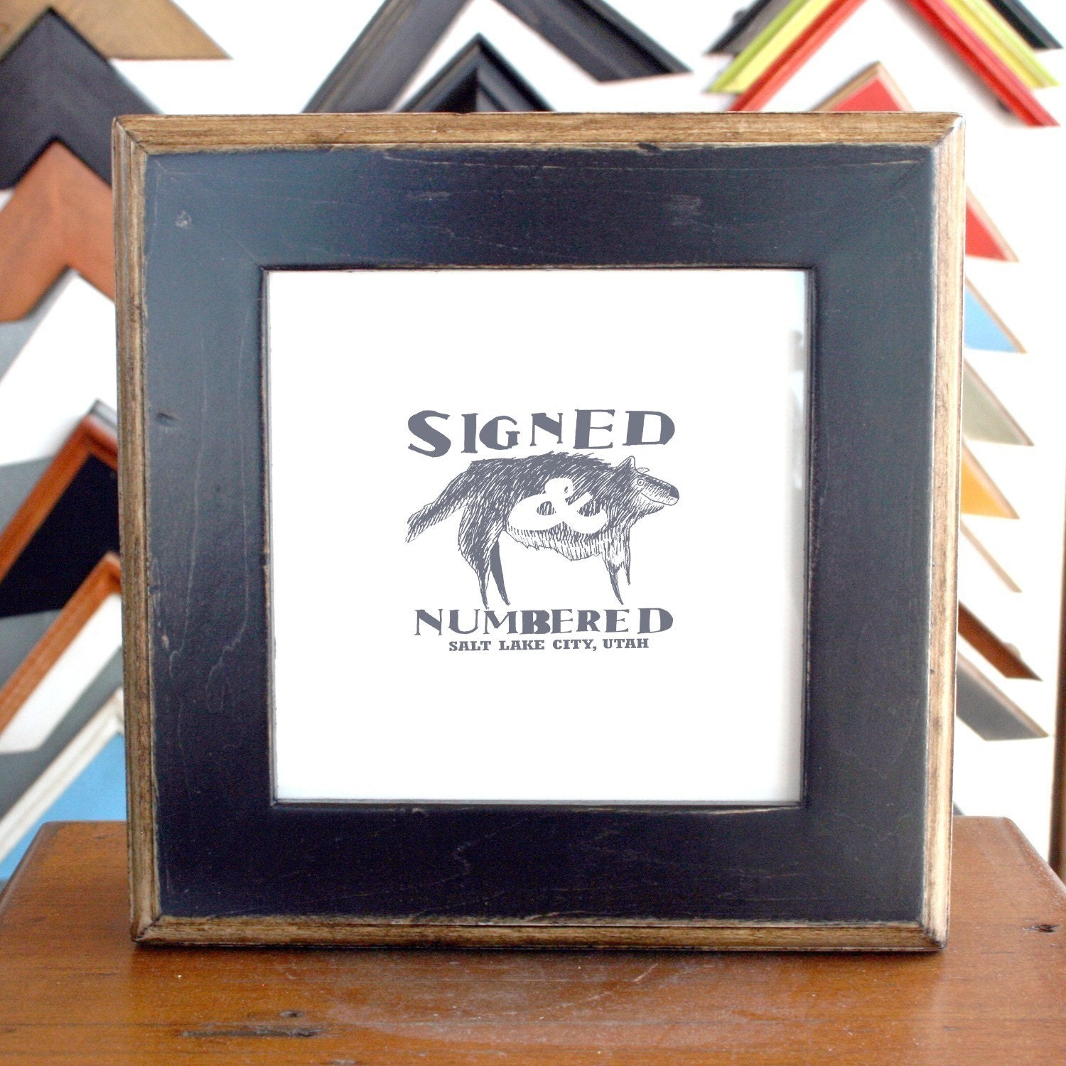 6x6 Picture Frame with Vintage Black 2 Tone Finish - SAME DAY SHIPPING