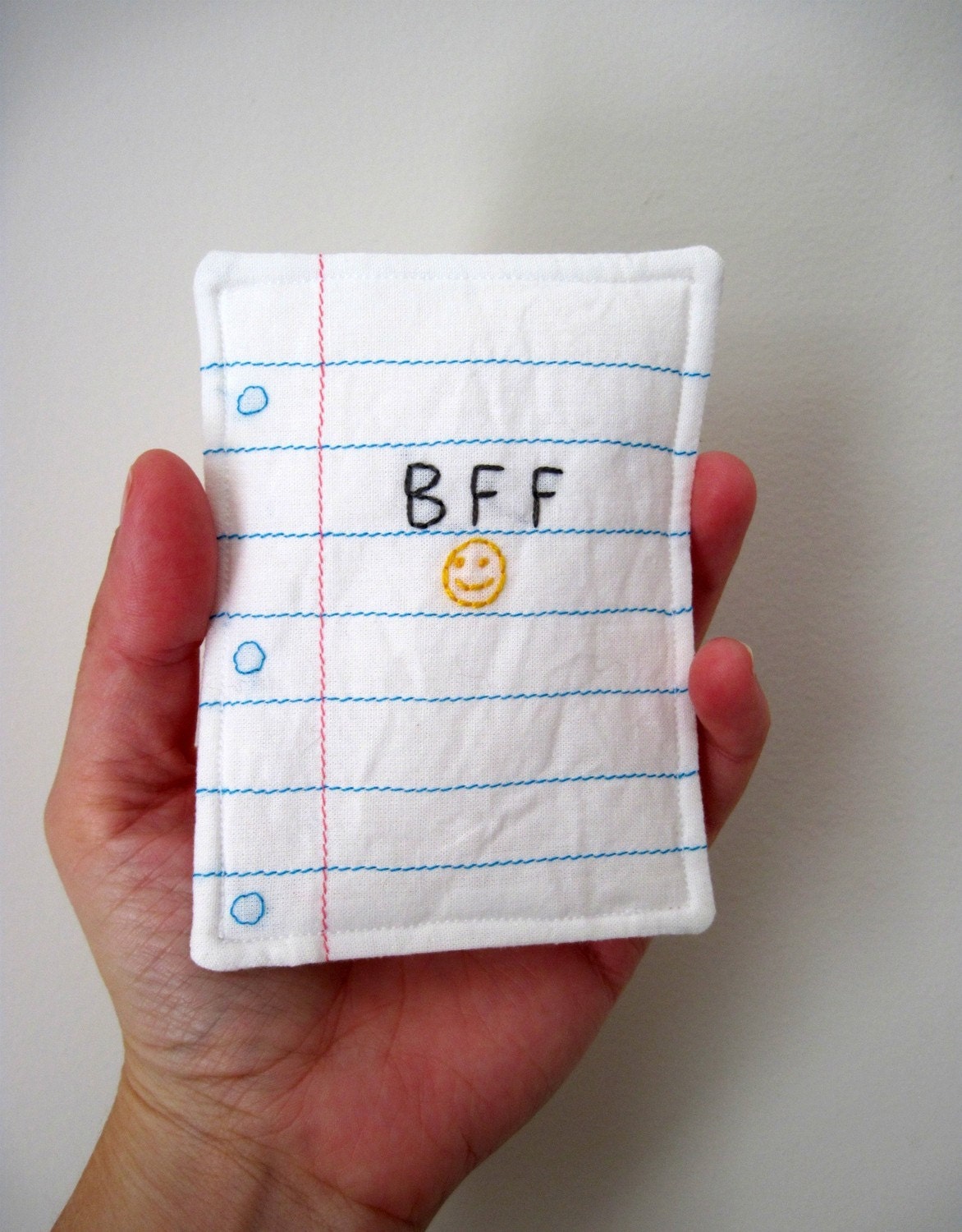 Best Friend Note Hand Embroidery with Notebook Paper Design