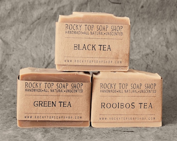 Tea Soap Set -  All Natural Soap, Handmade Soap, Cold Process Soap, Unscented Soap