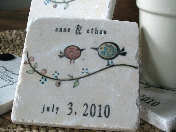Tweet His and Her Birdie Wedding Favor Coasters, Set of 100